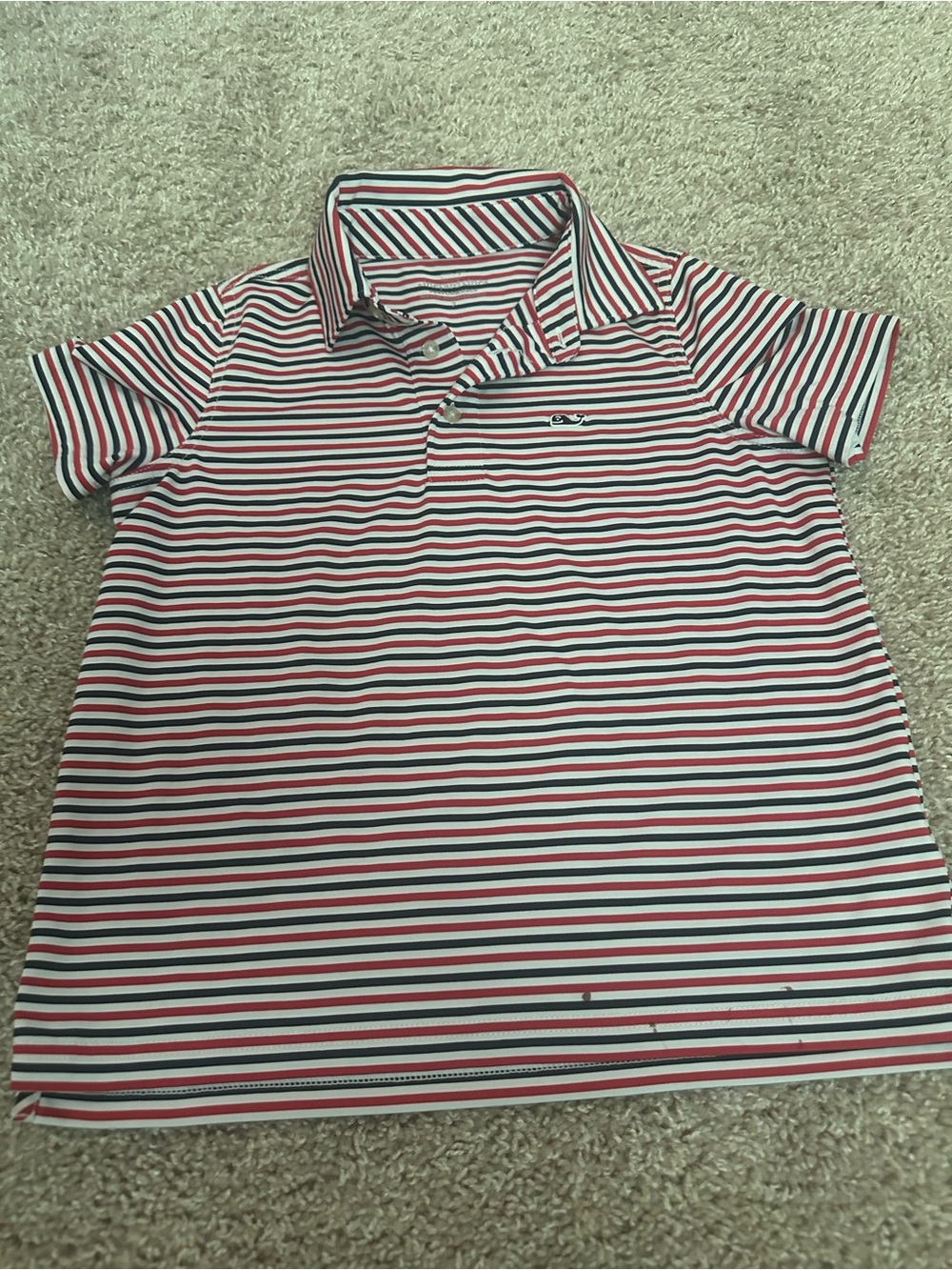 Vineyard Vines Red, Navy & White Striped Polo